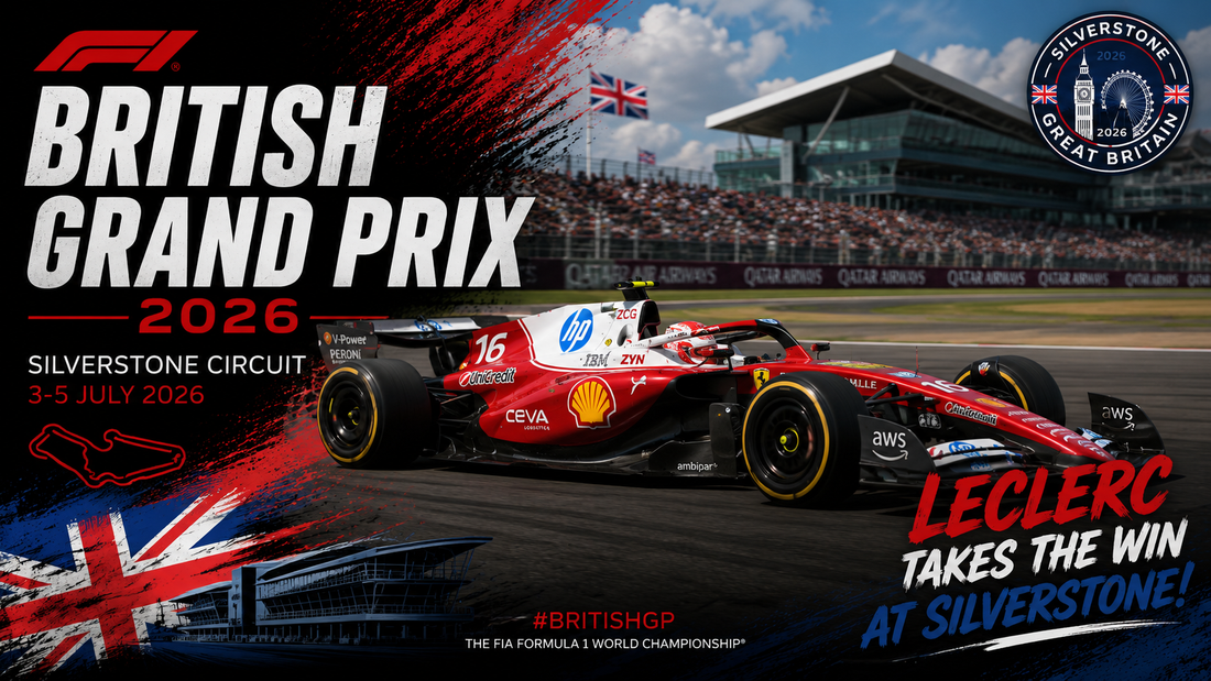 Grand Prix van Groot-Brittannië 2026: Leclerc wint chaotische race op Silverstone