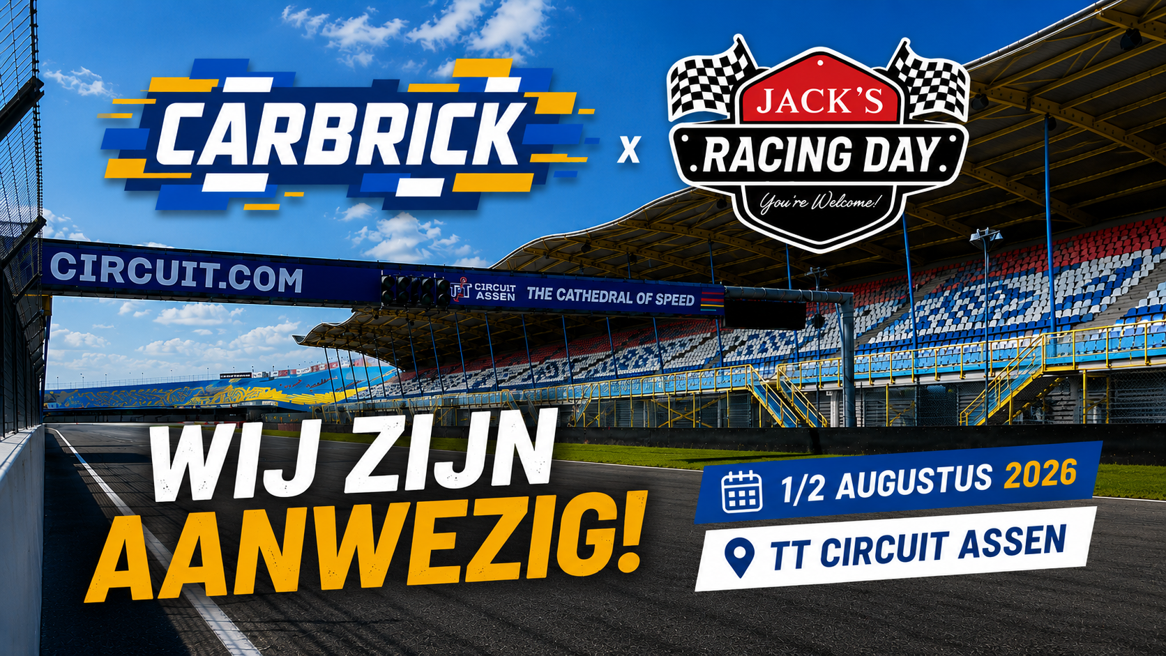 CarBrick aanwezig tijdens Jack's Racing Day 2026 op TT Circuit Assen