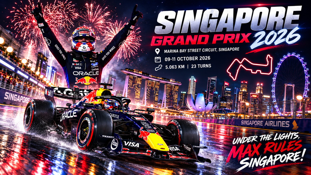 Grand Prix van Singapore 2026: Verstappen domineert onder de lichten van Marina Bay