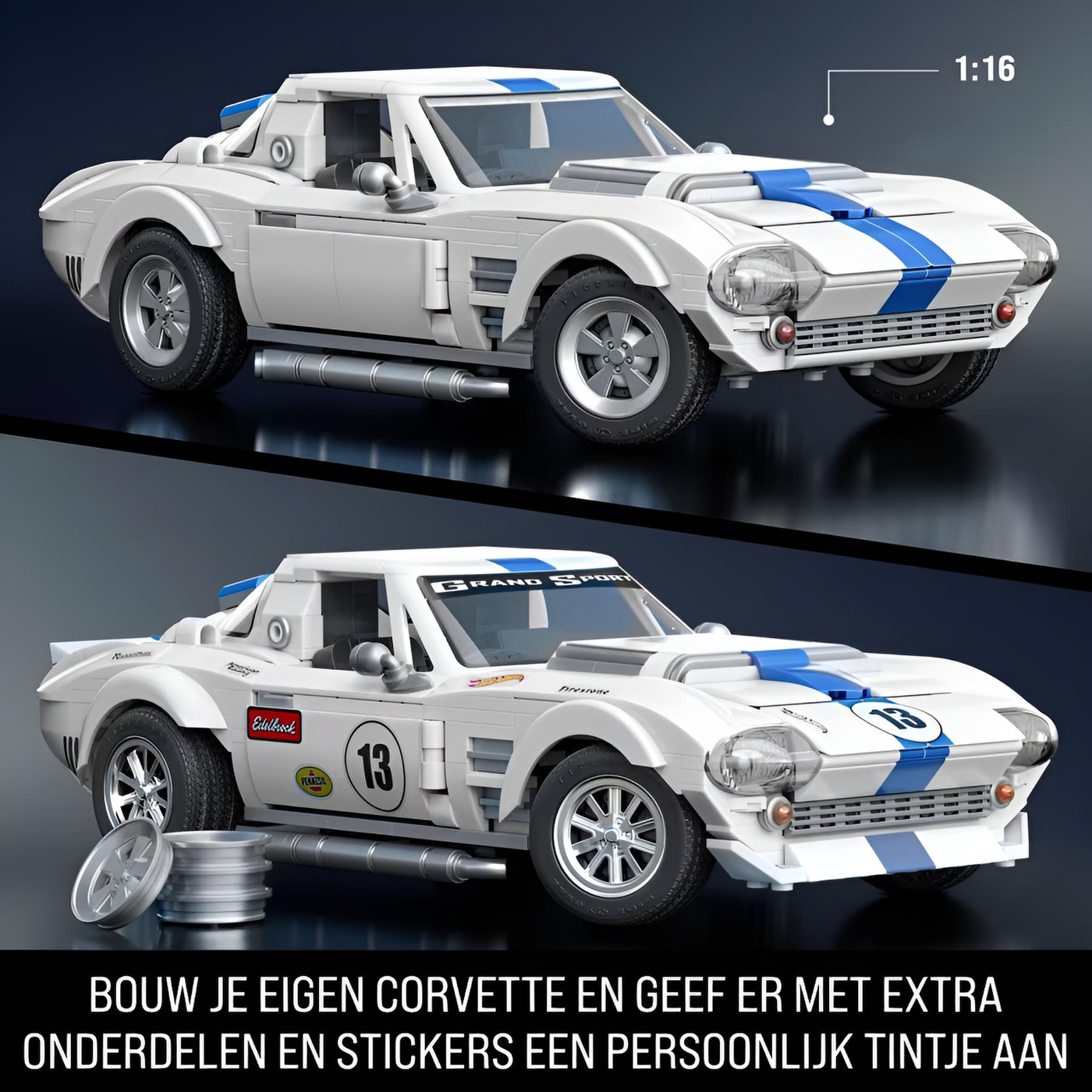 Chevrolet Corvette Grand Sport | Mattel Brick Shop Hot Wheels Elite Series™ - secundaire afbeelding 2