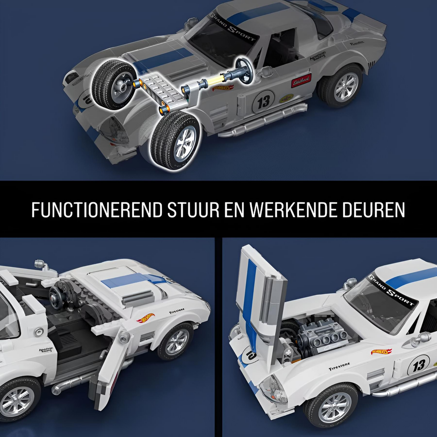 Chevrolet Corvette Grand Sport | Mattel Brick Shop Hot Wheels Elite Series™ - secundaire afbeelding 3