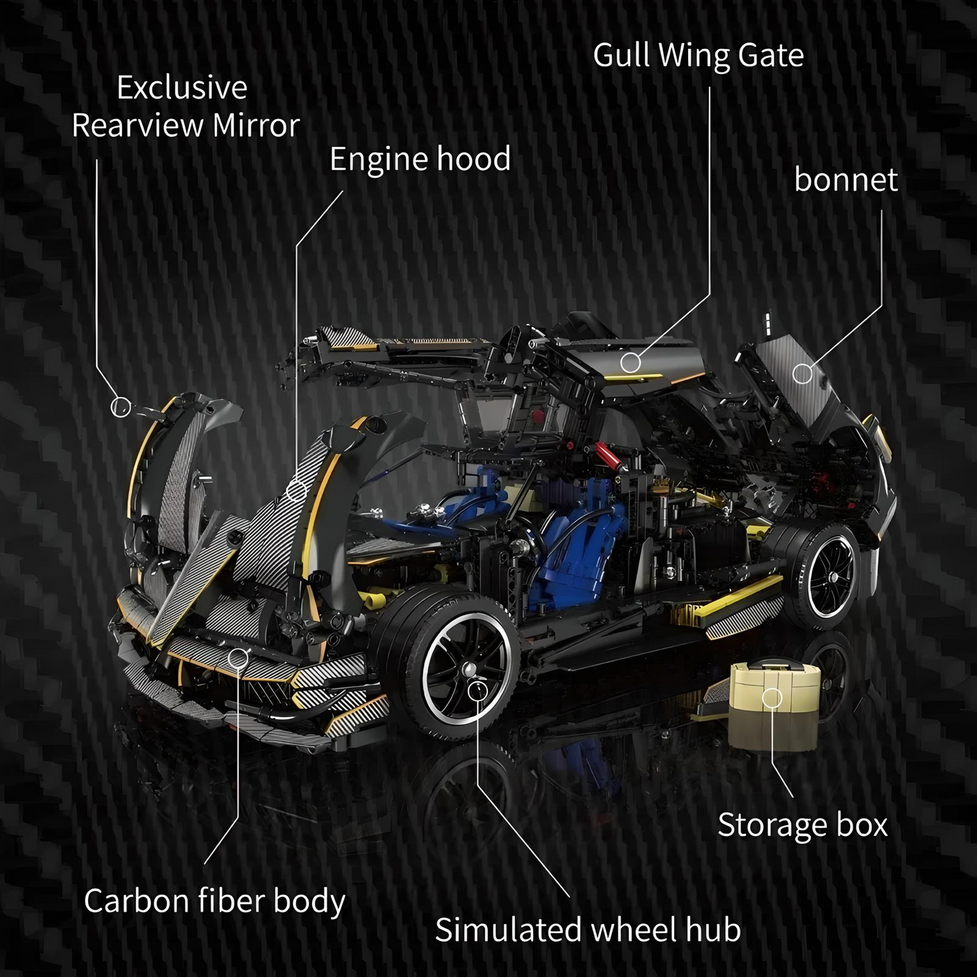 Pagani Huayra BC | Mould King 13182 - secundaire afbeelding 7