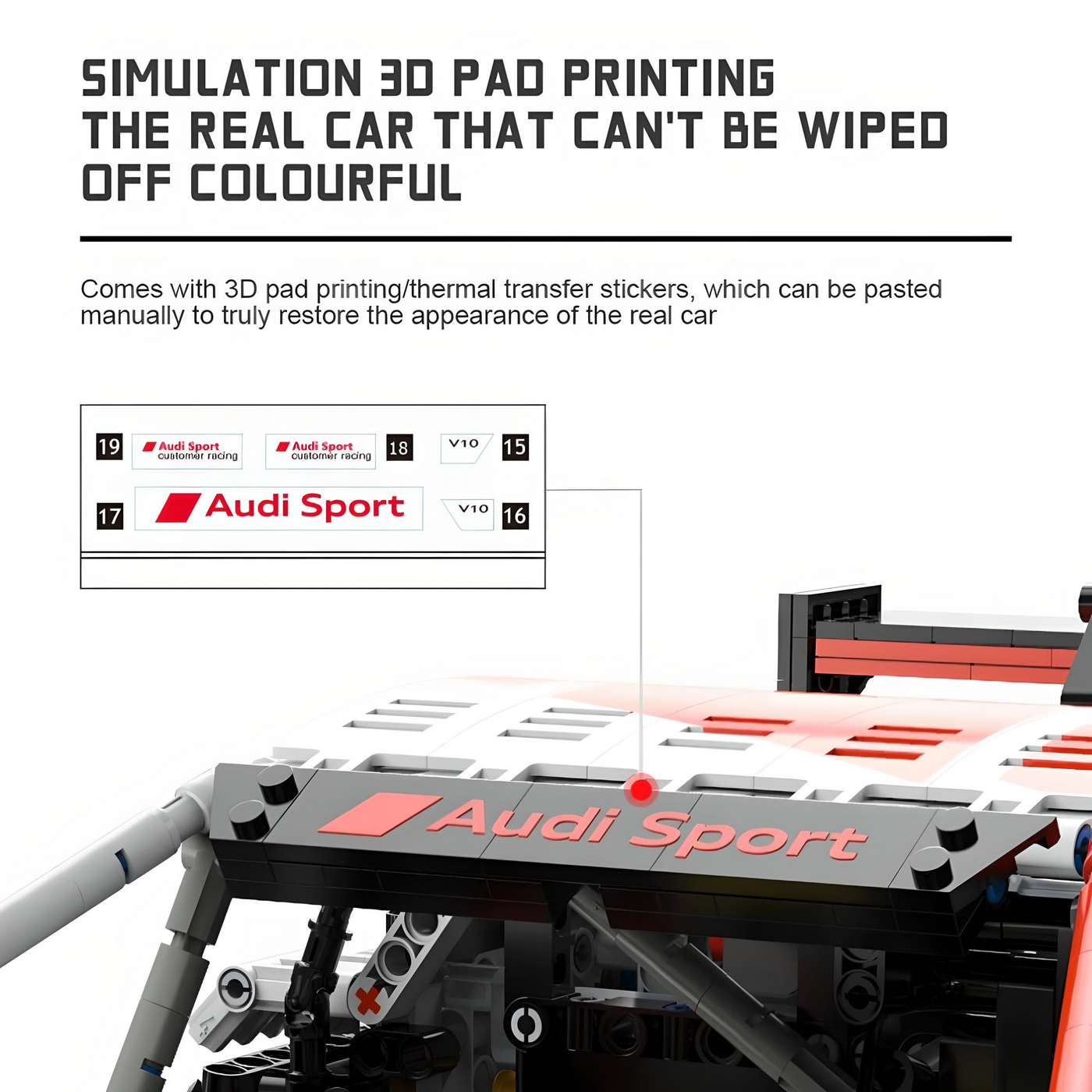 Audi R8 LMS GT3 | Rastar 99300/99310 - secundaire afbeelding 3